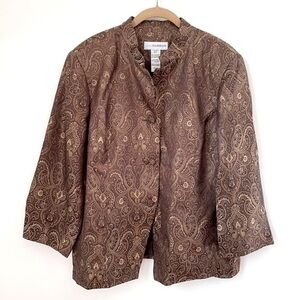 Sag Harbor Paisley Notched Jacket Bronze Gold